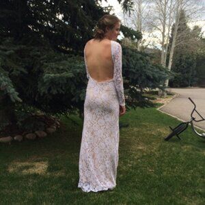 Gorgeous long white lace dress/gown